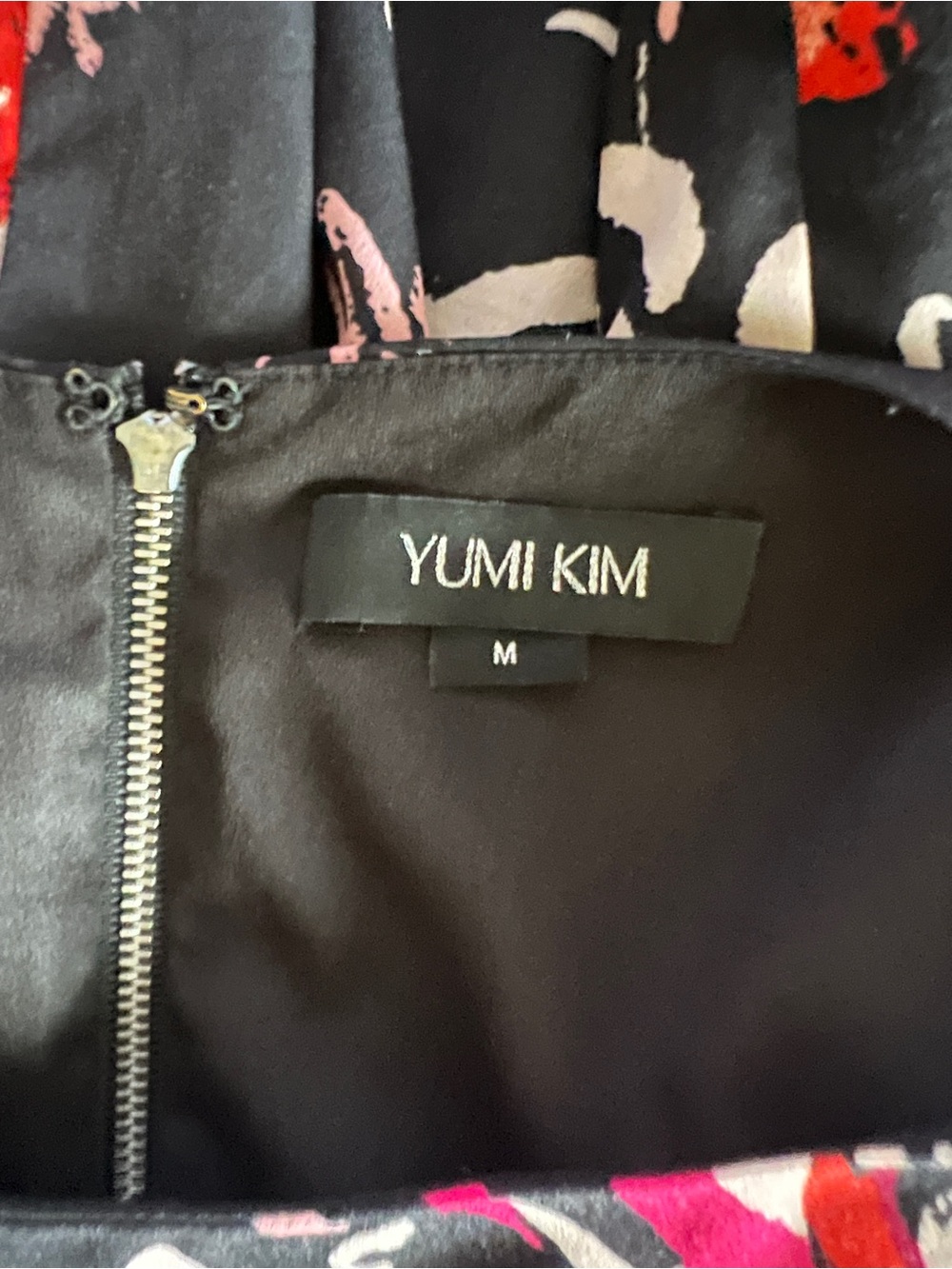 Yumi Kim Black Dress with Pink & Red Floral Print - Picture 3 of 4
